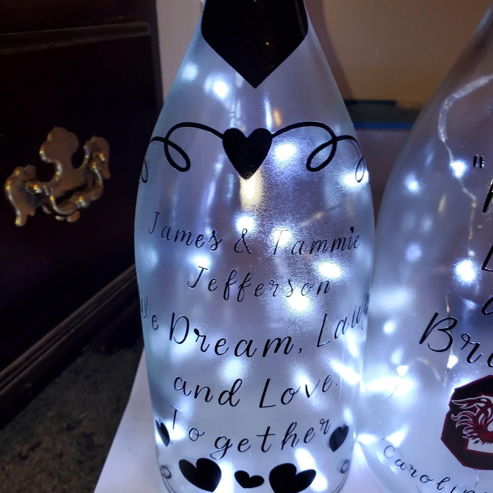 Custom made light up wine with any saying
